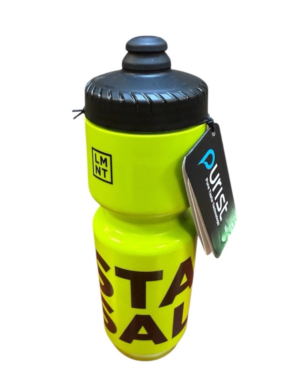 Stay Salty Neon Yellow Squeeze Water Bottle LMNT Purist Travel Bike 26oz NEW